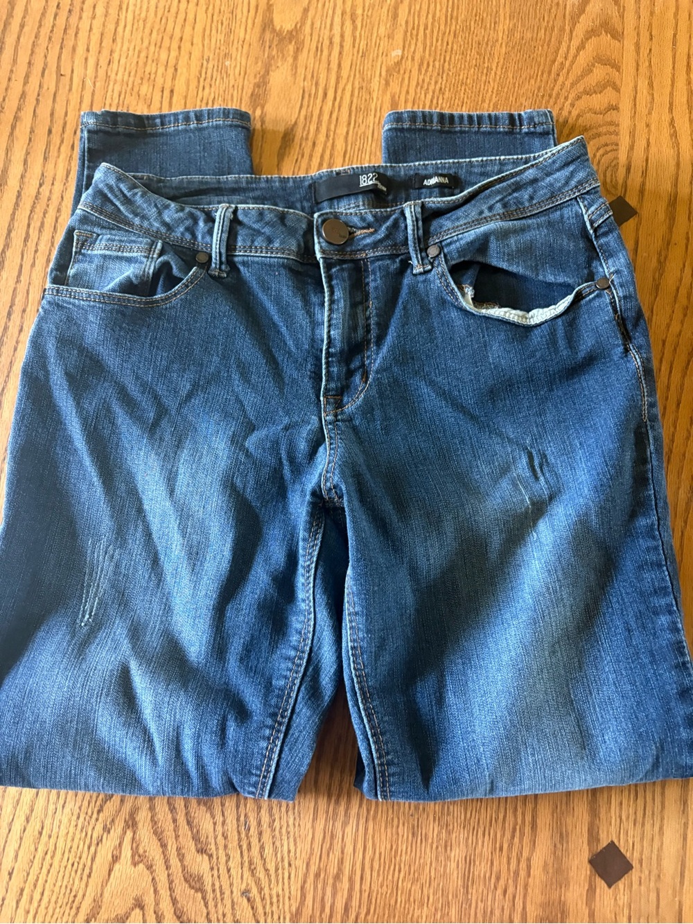 1822 Denim Adrianna Skinny Jeans in Dark Blue - Picture 5 of 5
